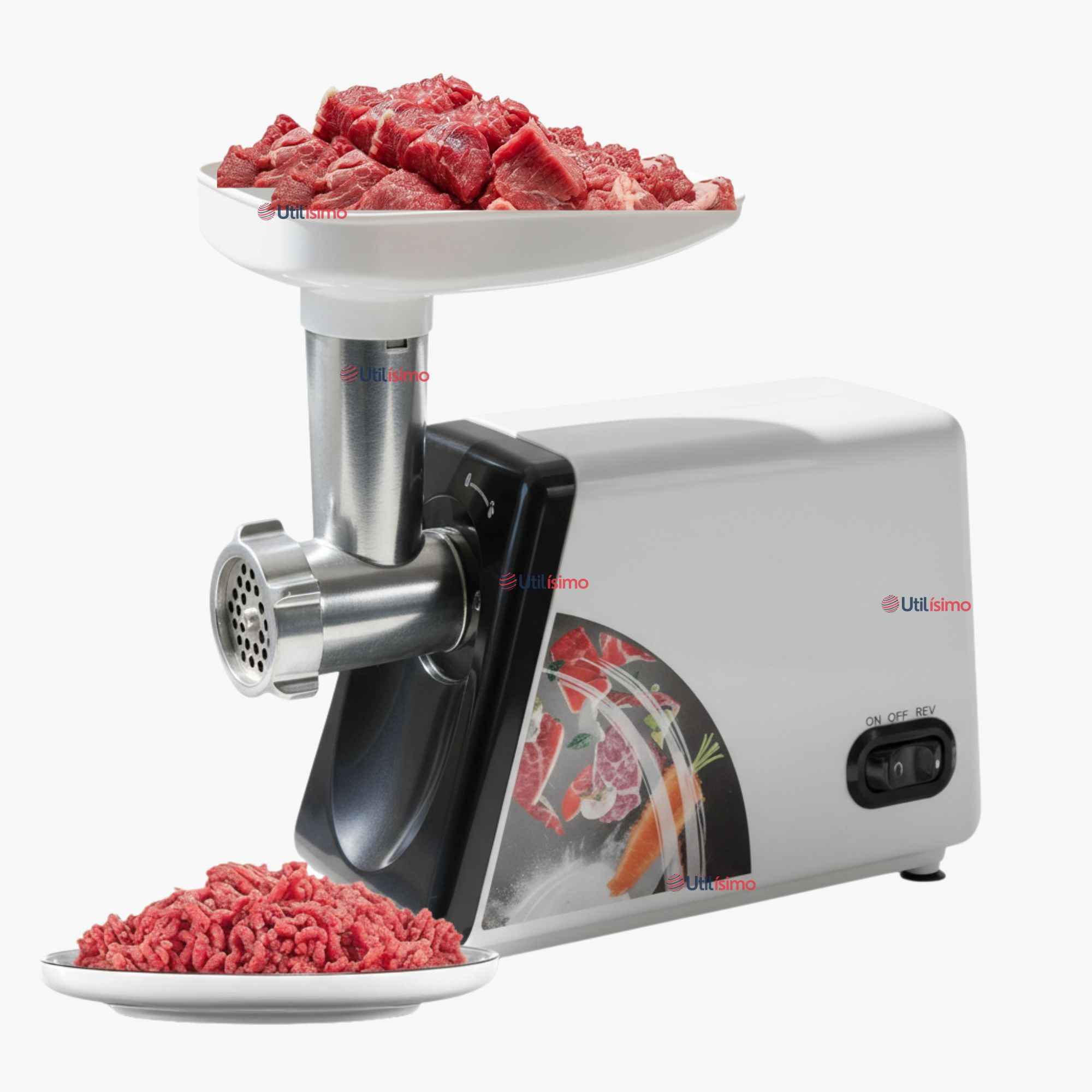 Raf - Maquina Moledora De Carnes Picadora Eléctrica 2500w De Potencia