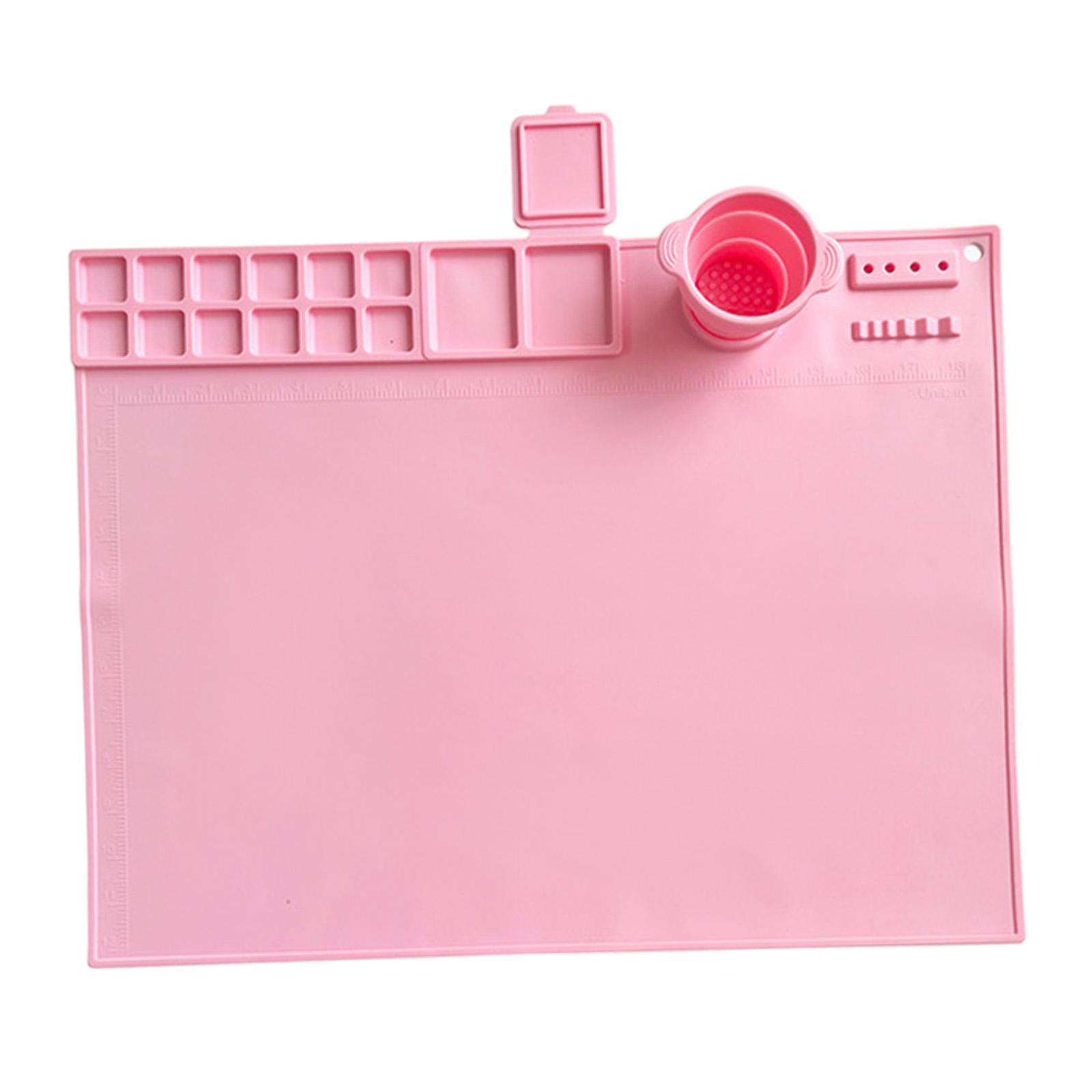 Magideal - -Alfombrilla Para Manualidades, Alfombrilla Para Pintar Grande, Alfombrilla De Silicona Para Pintura Y Manualidades, Alfombrilla Artística Para Niños Rosa