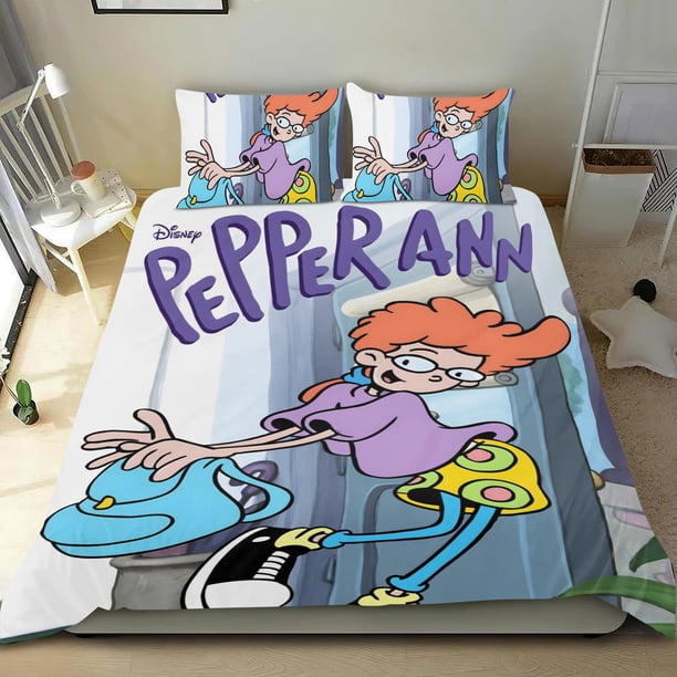 Pepper Ann Conjunto de sábanas temático, trío de piezas, cómodo y amigable con la piel, diseño único, regalo de decoración para el hogar para familiares, amigos y fans,135cm *200cm