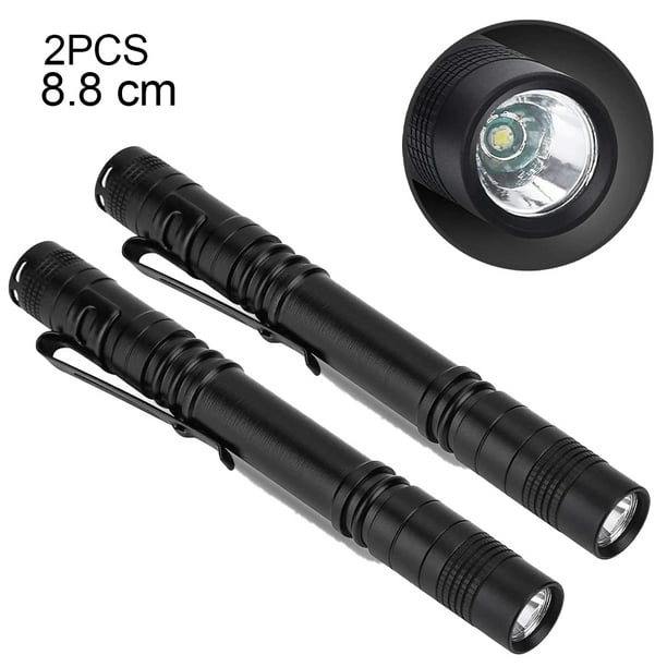 Linterna LED mini superpequeña de bolsillo táctica a batería con luz de bolígrafo y alto brillo para acampar, exteriores, emergencias y uso diario.
