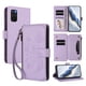 thumbnail image 1 of Funda Cartera Mariposa para [Samsung Galaxy S20 Plus] con Soporte y Cremallera Morado claro, 1 of 6