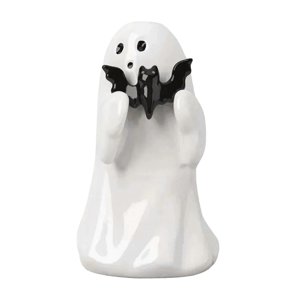 Magideal - Estatua De Espíritu De Halloween Pequeña Figura De Espíritu Aterrador Decoración De Halloween Espeluznante Escultura De Espíritu Lindo Para Decoración Sosteniendo Partes Negras