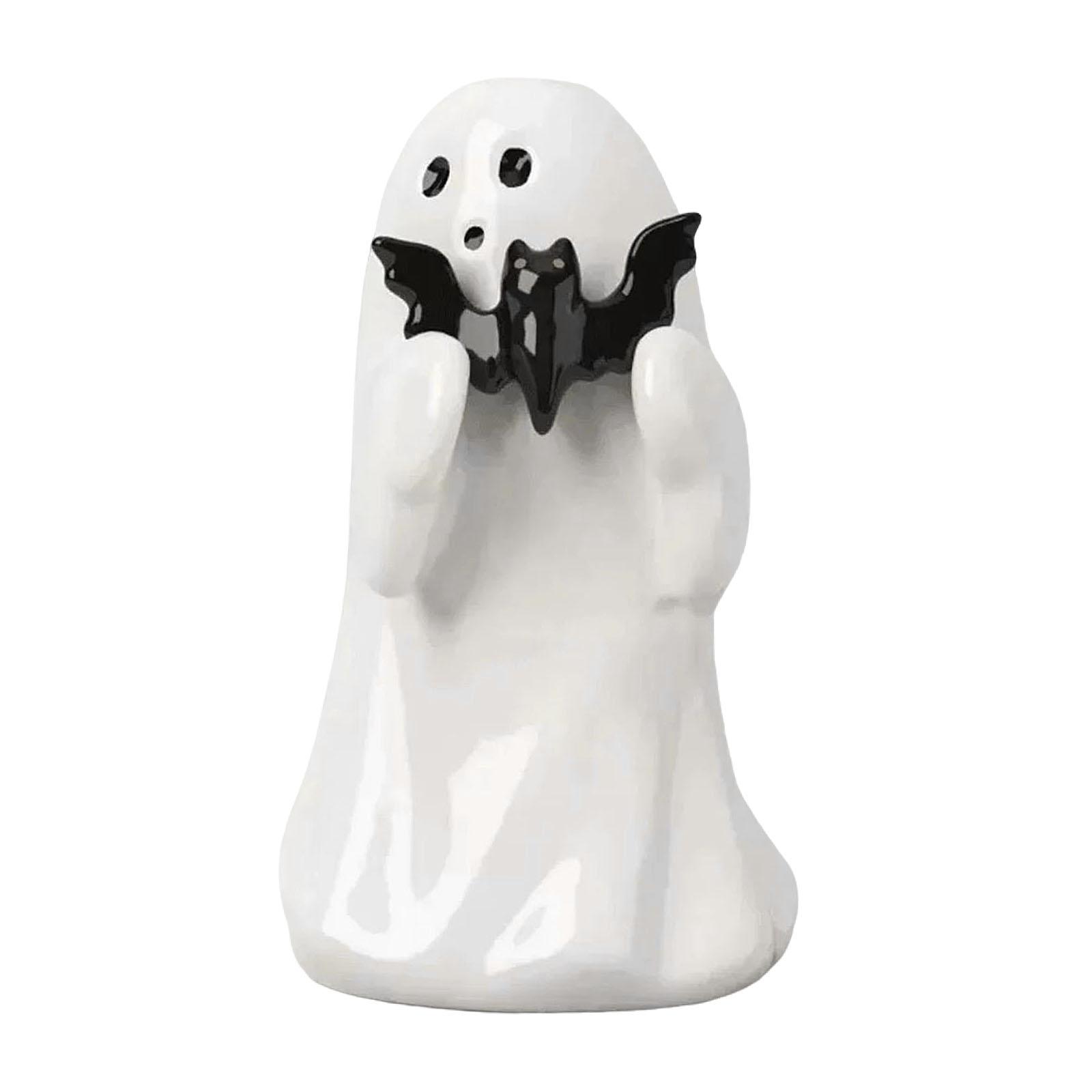Magideal - Estatua De Espíritu De Halloween Pequeña Figura De Espíritu Aterrador Decoración De Halloween Espeluznante Escultura De Espíritu Lindo Para Decoración Sosteniendo Partes Negras