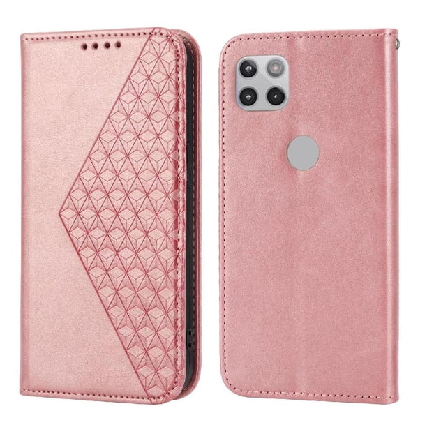 Funda Flip FOXDOCK para Motorola Moto G Stylus 5G 2021 , Estilo Billetera con Diseño Rombo, Correa de Mano y Soporte, Uso Diario