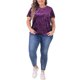 thumbnail image 2 of Agnes Orinda Tops para Mujer de Talla Grande Cuello Redondo Manga Corta Camisetas de Terciopelo Talla 3X Púrpura, 2 of 5