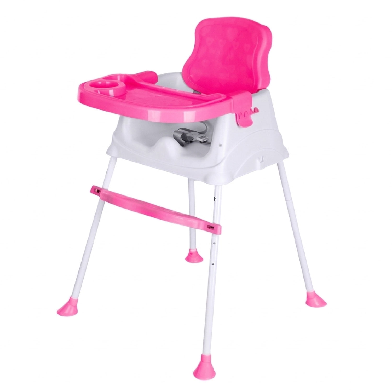 Sportime - Silla De Comer Para Bebe / Niño Altura Ajustable 3 En 1 Rosada