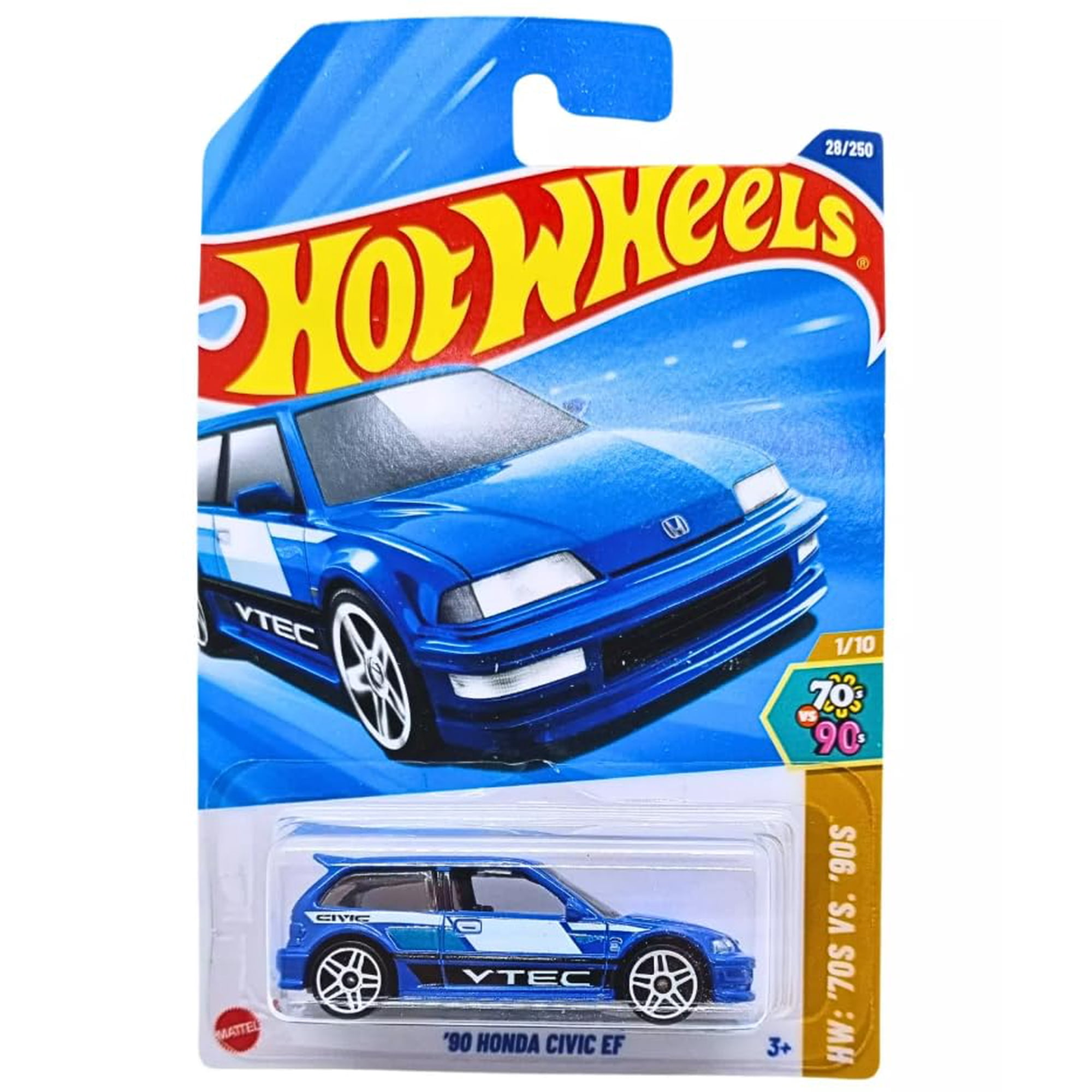 Modelo A Escala Hot Wheels Honda Civic Ef Azul 1990 1:64