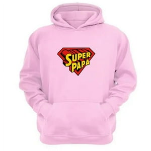 Genérico - Polerón Canguro Super Papá Rosa Talla S Unisex