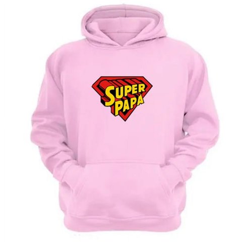 Genérico - Polerón Canguro Super Papá Rosa Talla Xs Unisex