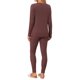 thumbnail image 3 of INSPIRE CHIC Conjuntos de Pijama para Mujer Tejido de Canalé Manga Larga Top Pantalones Conjunto Casual de Salón Conjunto de Dos Piezas Conjuntos a Juego Ropa de Dormir 2XL Marrón, 3 of 6