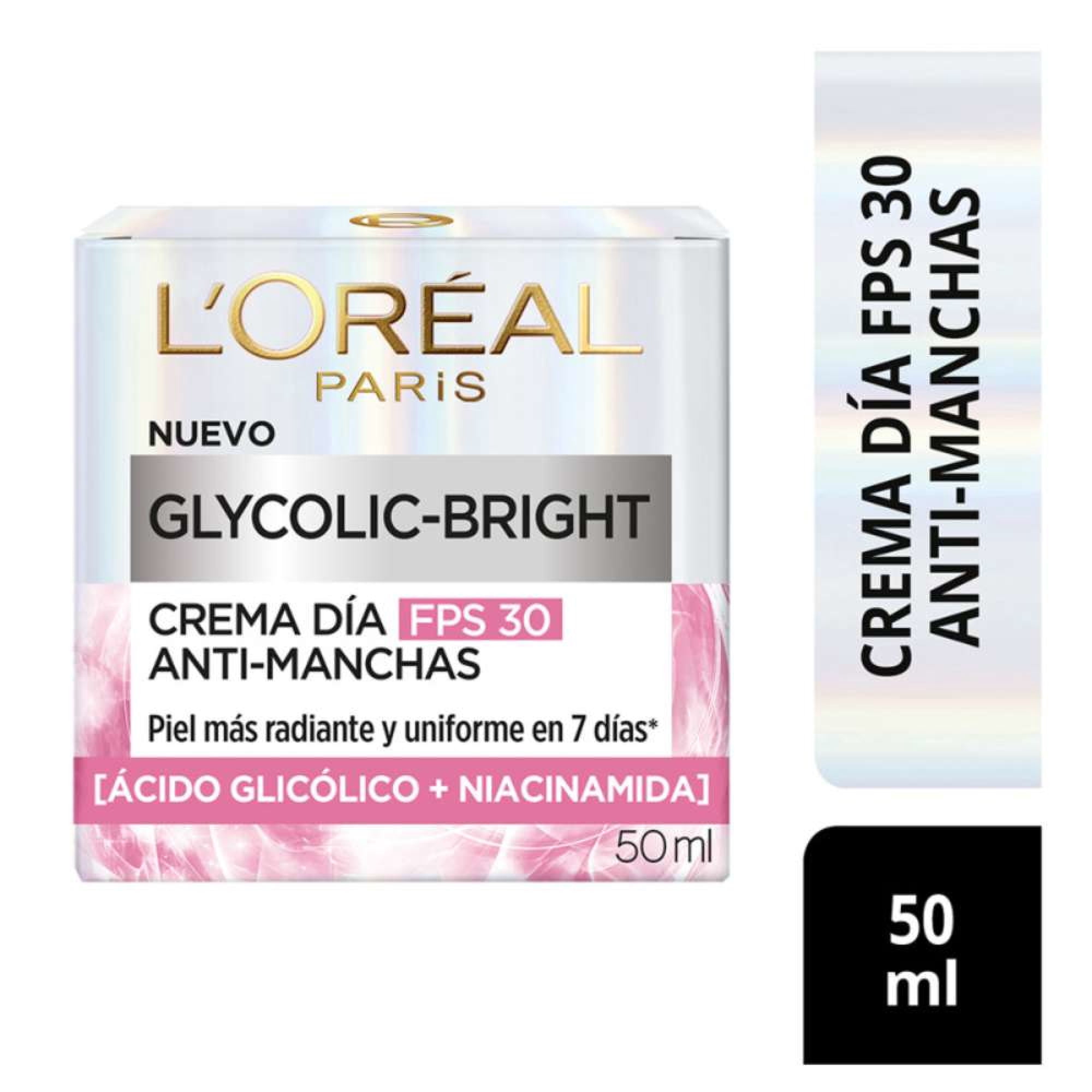 Crema L'oreal Paris Día Anti-manchas Fps30 Glycolic Bright