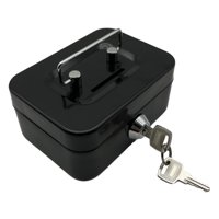 Magideal - Caja De Dinero Con Bloqueo De Tesoro De Bloqueo De Bosquecedor De Metal Pequeño Estuche Portátil De Caja De Reclutamiento De Cajas De Recuerdos Para Negro