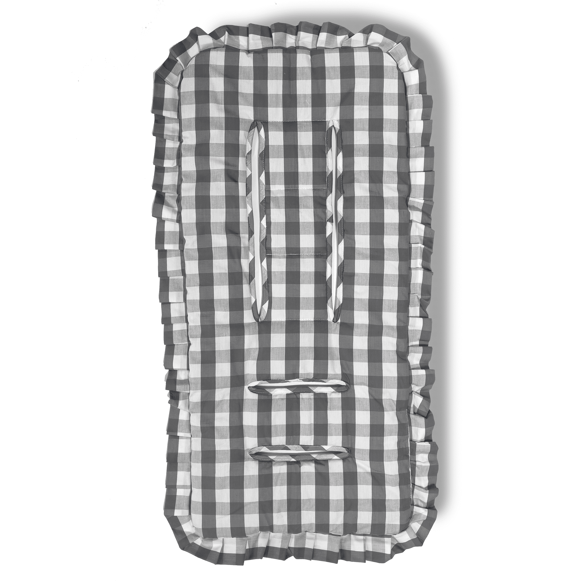 Bebesit - Cojín Universal Coche Paseo Diseño Cuadros Gris 40 X 80 Cm