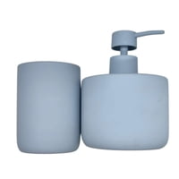 Oem - Set Juego De Baño 2 Pieza Mate Jabon Dispensador Cepillo