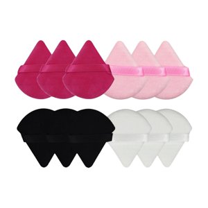 Magideal - 12 Polvos Triangulares, Herramienta , Esponja De Maquillaje Suave Lavable Para Polvos Sueltos, Polvos Minerales, Productos En Polvo Seco, , B B