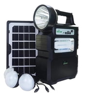Genérico - Kit Lampara Solar De Camping Usb + Radio + Bluetooth Color Negro