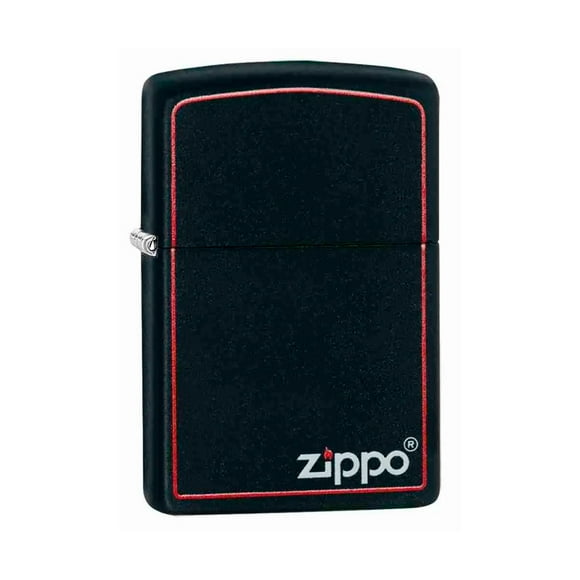 Encendedor Classic Black And Red Borde Rojo Zp218zb