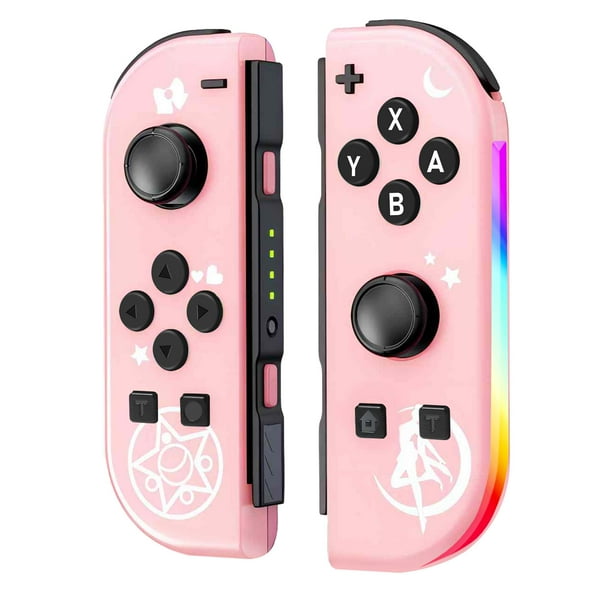 Controlador (L/R) para Nintendo Switch - Mando Inalámbrico Joypad con Luz RGB, Turbo y Sensor de Movimiento
