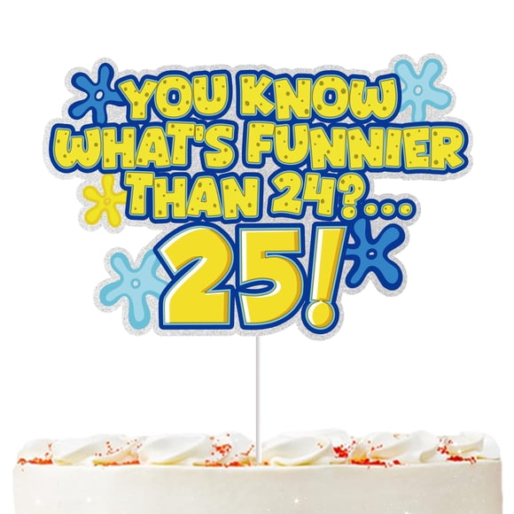 Suministros para fiestas de cumpleaños de 25 años de Cake Topper Pezutoi