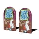 thumbnail image 1 of Bosque Mágico Súper Feliz Sujetalibros decorativos temáticos, tope para estantería con base antideslizante, uso dual para hogar y oficina - 2 piezas, 1 of 6