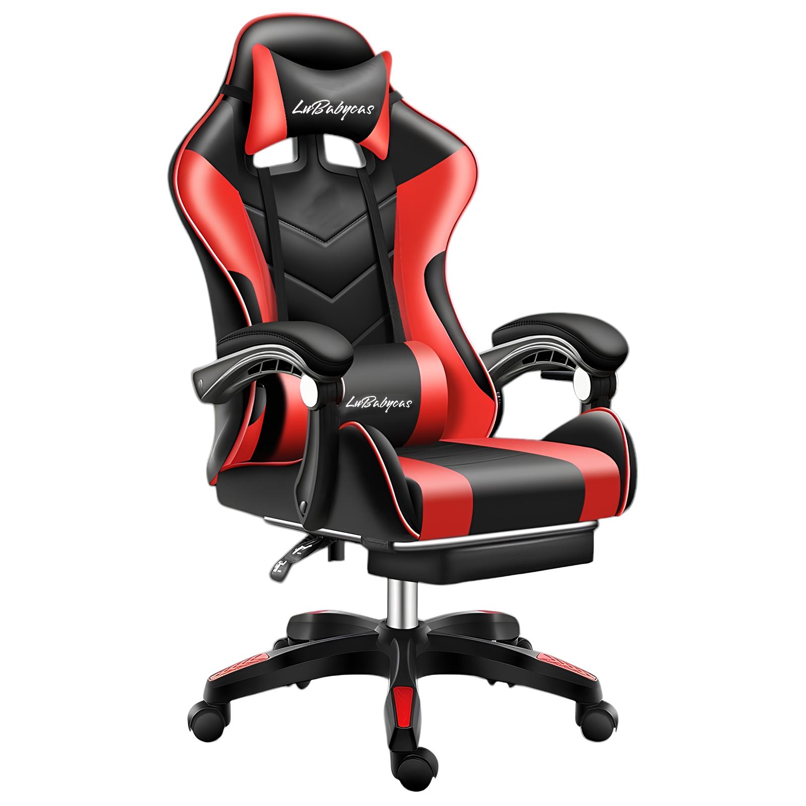 Silla Gamer Reclinable Con Reposa Pies Roja Lubabycas