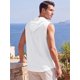 thumbnail image 3 of Camisa sin mangas con capucha de lino con cordón para hombre INSPIRE CHIC M Blanco, 3 of 5