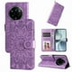 thumbnail image 1 of Funda tipo cartera FOXDOCK para Realme 14 Pro , diseño girasol en relieve, cuero PU, cierre magnético, soporte y tarjetero, 1 of 5