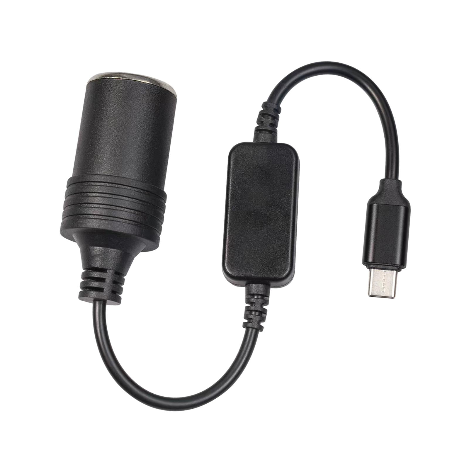 Magideal - Cable Convertidor De 5v Usb C A 12v Para Encendedor De Cigarrillos De Coche 12w Con Chip De Refuerzo Para Dispositivos Eléctricos De 0 35 M 035 M