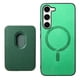 thumbnail image 3 of Funda de Cuero Magnética con Tarjetero para Samsung Galaxy S23 Cubierta Delgada Verde, 3 of 5