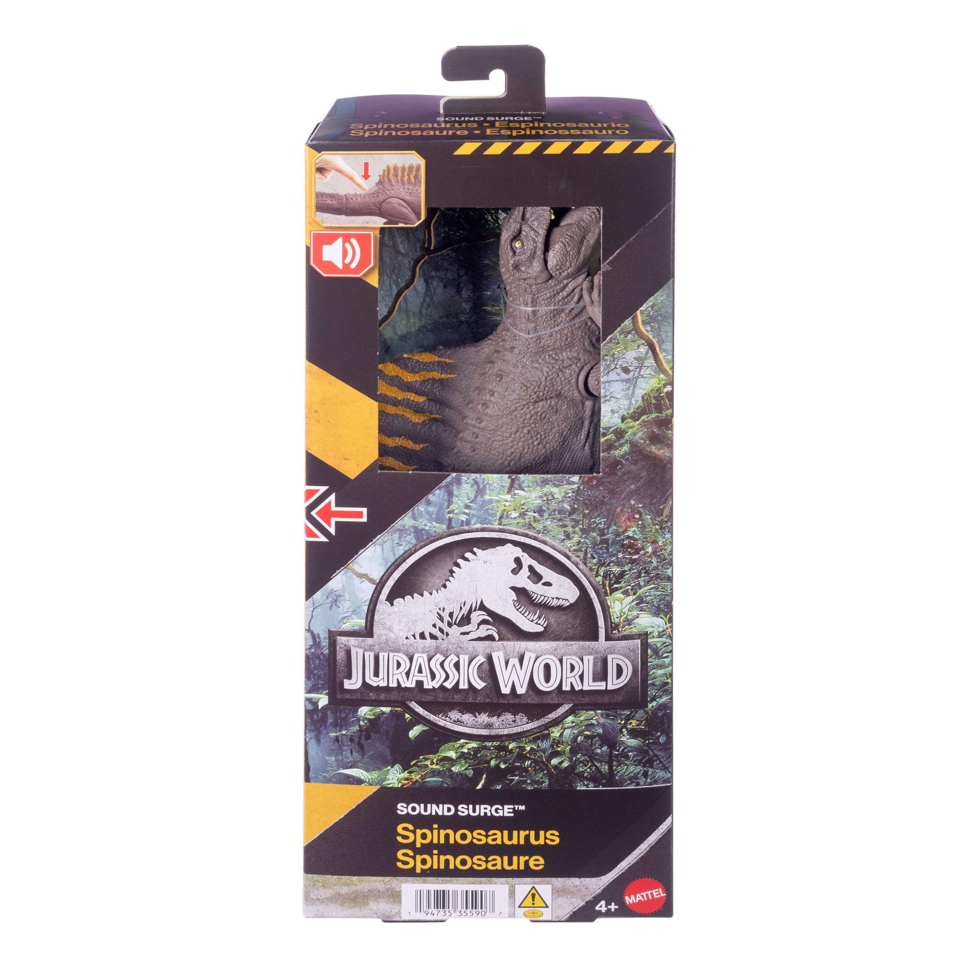 Mattel - Jurassic World Dinosaurio De 12 Pulgadas Con Efectos De Sonido Spinosaurus