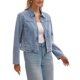 thumbnail image 4 of INSPIRE CHIC Chaqueta de Mezclilla Recortada con Cremallera para Mujer, Manga Larga, Estilo Bomber de Motocicleta, 2XL Azul Claro, 4 of 6