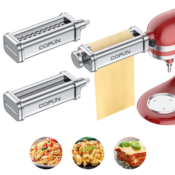 Kit de cortadores de rodillos Pasta Attachment Cofun de 3 piezas para KitchenAid