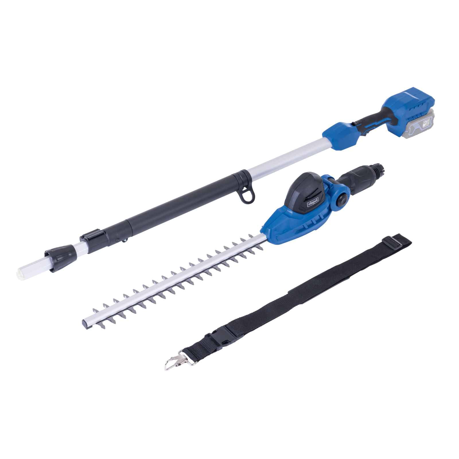 Cortasetos Telescópico Inalámbrico Scheppach 20v – 410 Mm De Corte Con Extensión De 2.6 M (solo Herramienta - Sin Batería)