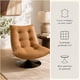 thumbnail image 2 of Sillón Enzo Giratorio Ecocuero Sitial Base Pedestal Metálico Marrón Liso, 2 of 8