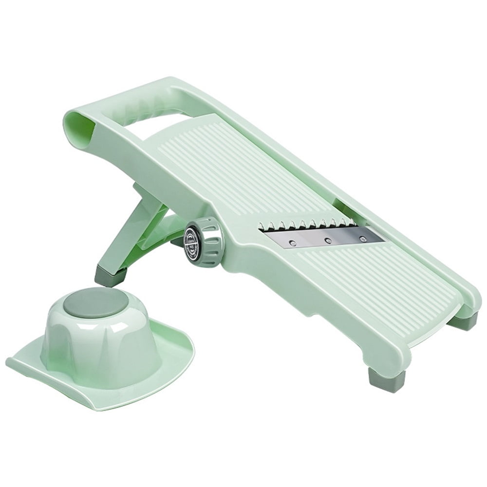 Xusx111 - 5-en-1 Ajustable Slicer Hojas De Acero Inoxidable Y Seguridad Guardia De Mano, Caja Fuerte Para La Cocina, Cortadora De Verduras Para Cebolla, Papa Pepino Zanahoria