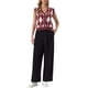thumbnail image 2 of INSPIRE CHIC Top de Chaleco de Suéter para Mujer sin Mangas con Cuello en V, Rombos, Botones, Cárdigan Casual S Burdeos, 2 of 6