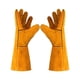 thumbnail image 1 of 13 pulgadas, guantes de soldadura de cuero, resistente al calor / fuego, guantes grandes para barbacoa, forja, hornear, horno, estufa, olla, 1 of 3