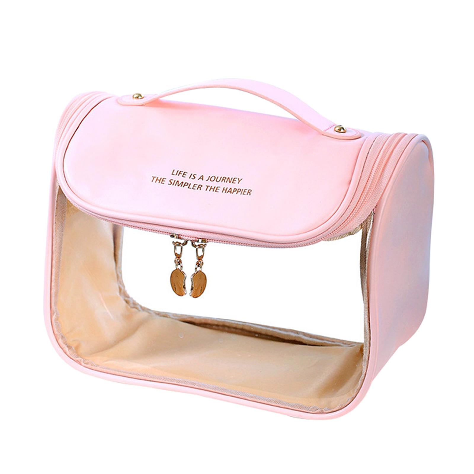 Magideal - Bolsas De Maquillaje Transparentes, Organizador De Maquillaje, Neceser De Viaje, Neceser Transparente Para Artículos De Tocador , Rosado