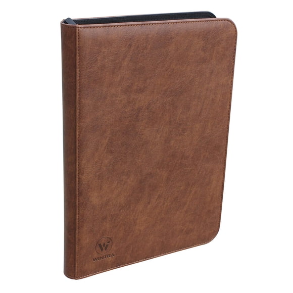 Álbum organizador de cartas WINTRA de 504 bolsillos, marrón, estilo cuero