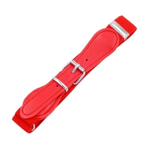 Magideal - Cinturón Unisex Infantil Con Diseño Elástico Ajustable Hebilla Metálica De Pin Banda De Poliuretano Y Goma Accesorio Cómodo Para Niños Y Niñas Adecuad Rojo