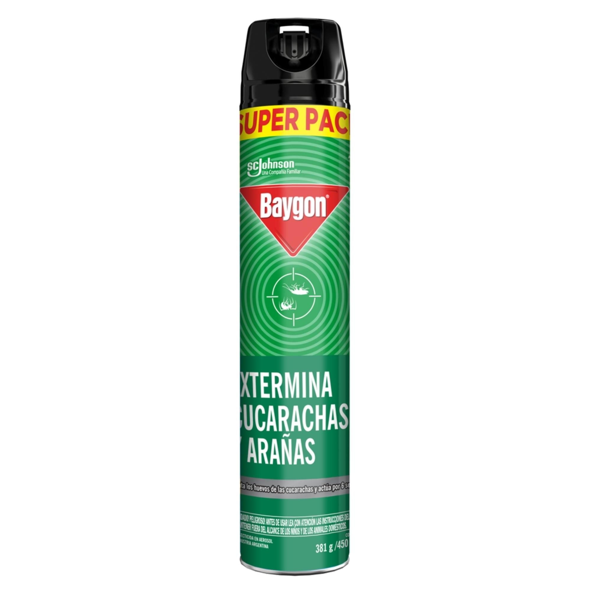 Insecticida Aerosol Verde Mata Arañas Y Cucarachas Aerosol 450 cc Baygon