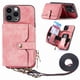 thumbnail image 2 of Funda Tipo Cartera con Correa Cruzada para iPhone 14 Pro Max Protección Contra Golpes Rosa, 2 of 5