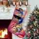 thumbnail image 1 of Mira Detective Real Tema: Calcetines de Navidad, fino lino blanco para colgar en escaleras y chimenea, decoración navideña para el hogar, regalo de Navidad.54cm×38cm, 1 of 5