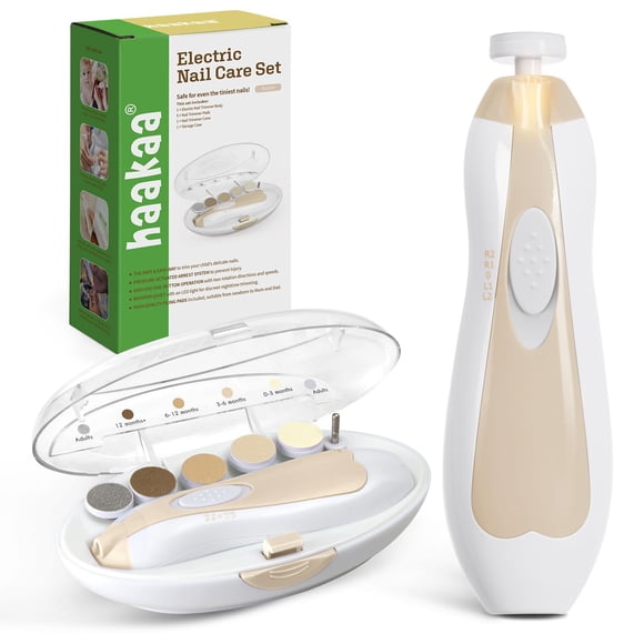 Kit de limas eléctricas para bebés Haakaa Baby Nail Care con LED