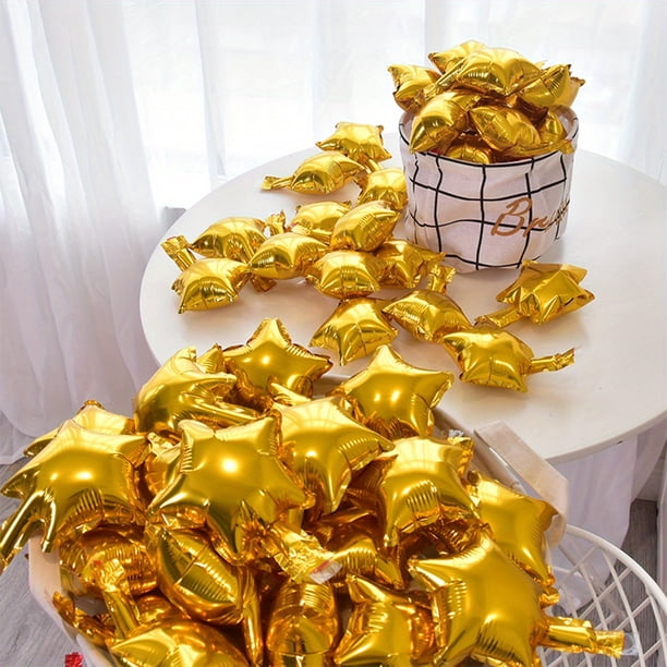 25pcs, Five-pointed Star Heart-shaped Aluminum Film Balloon, Wedding Room Decoration Opening Cloth Birthday Party Baby Birthday Decoration Balloon, Birthday Photo Prop, Birthday Party Anniversary Part