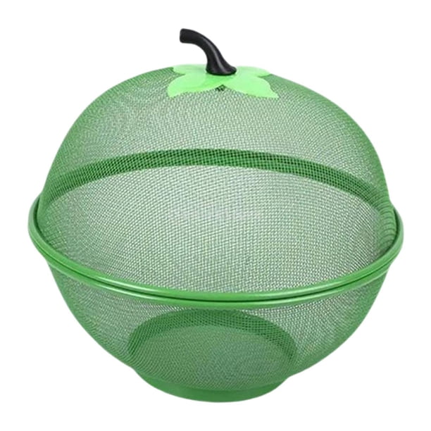 Cesta De Frutas De Malla Con Tapa, Cesta De Alambre De Metal Para Restaurantes, Mostrador De Cocina, Verde