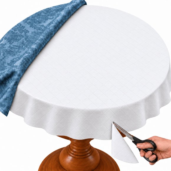 Alfombrilla protectora de mesa Newbridge redonda de 132 cm, vinilo acolchado