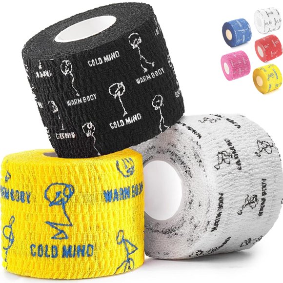 Cinta adhesiva para el pulgar WARM BODY COLD MIND Premium para levantamiento de pesas, 3 rollos