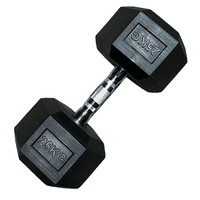 Linea Sport - Mancuerna Hexagonal De 25 Kg Con Recubrimiento De Caucho