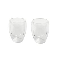 Set 2 Vasos Taza Doble Pared Café Capuchino 350Ml Haussen